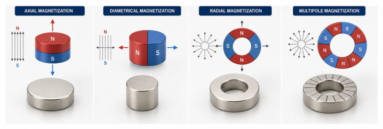 Custom NdFeB Magnet Available Magnetization Types