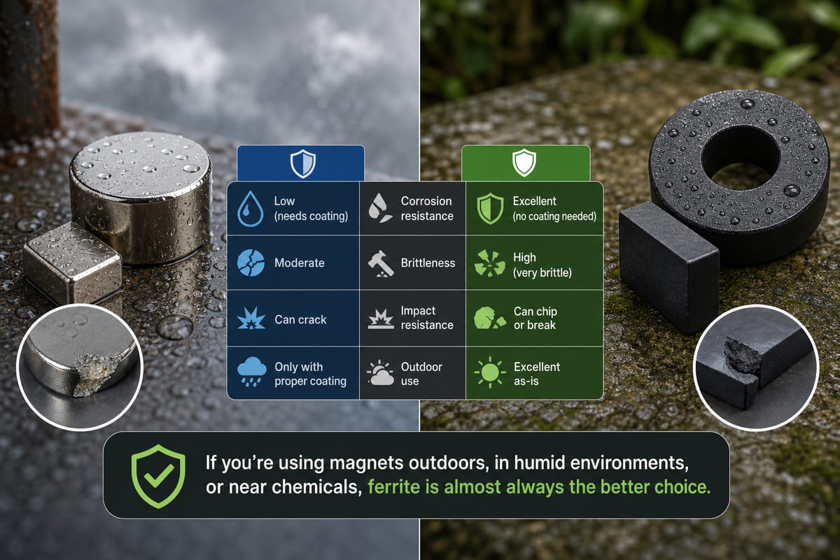 Durability and Corrosion Difference Between Ferrite Magnet and Neodymium Magnet