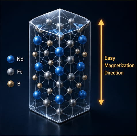 High Magnetocrystalline Anisotropy of Neodymium Magnet