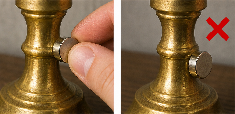 If the magnet sticks firmly, it's NOT solid brass