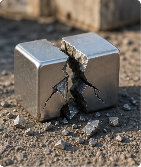 Neodymium magnets are BRITTLE