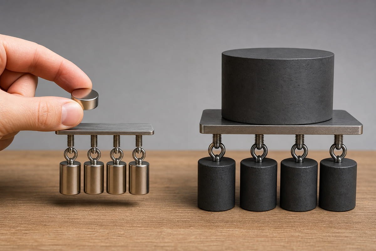 Size and Weight Difference Between Ferrite Magnet and Neodymium Magnet