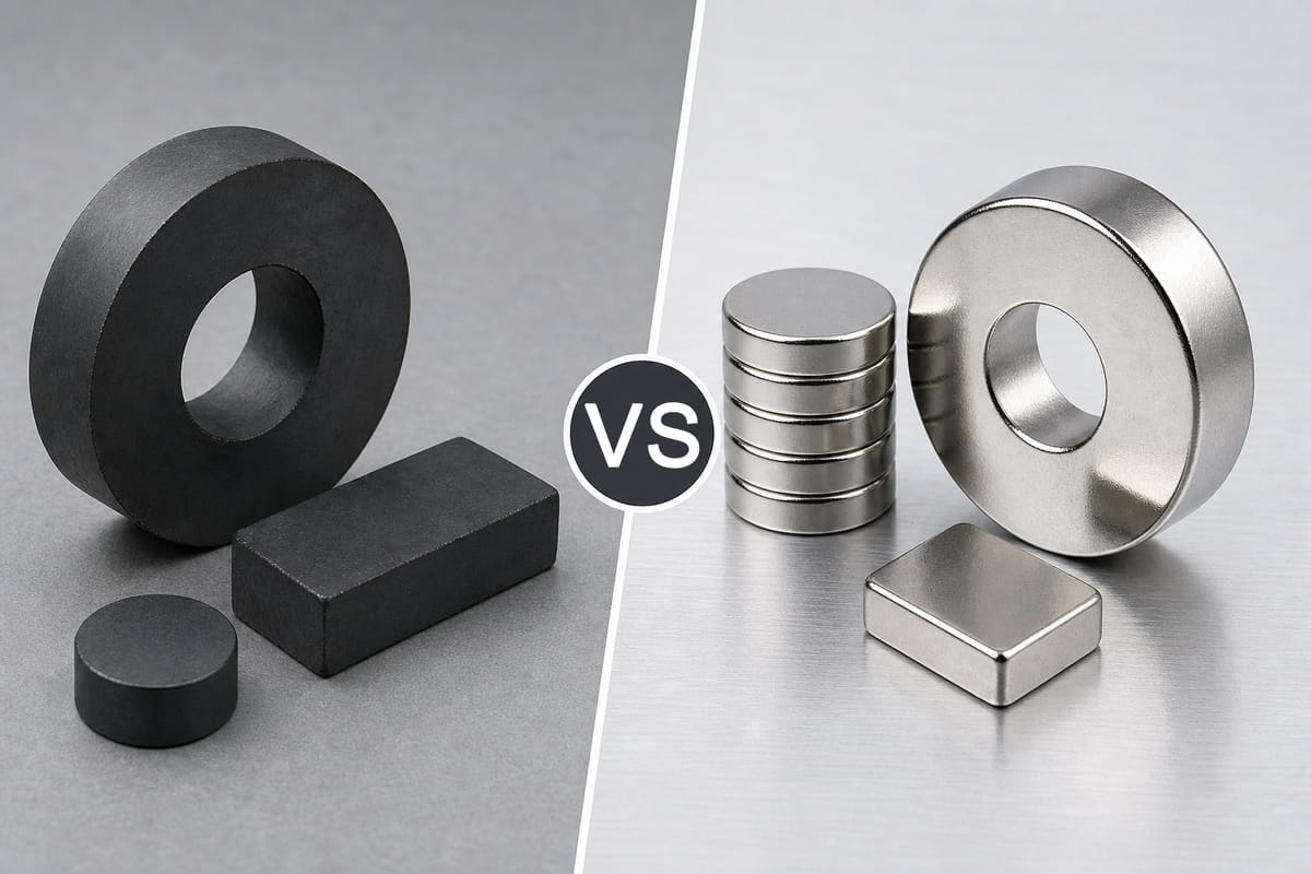 what is the difference between ferrite magnet and neodymium