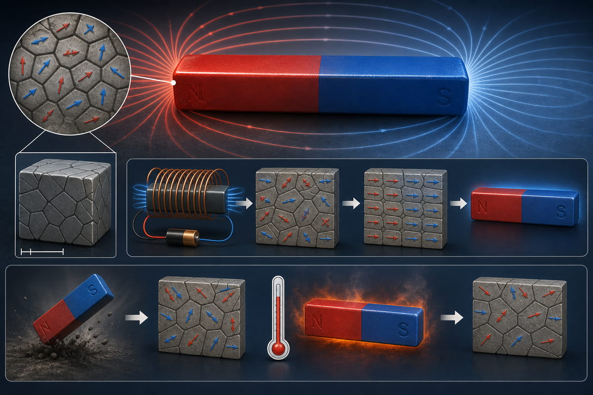 Bar Magnet Magnetic Domains Alignment
