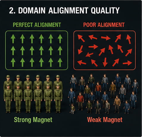 Domain Alignment Quality of Bar Magnets