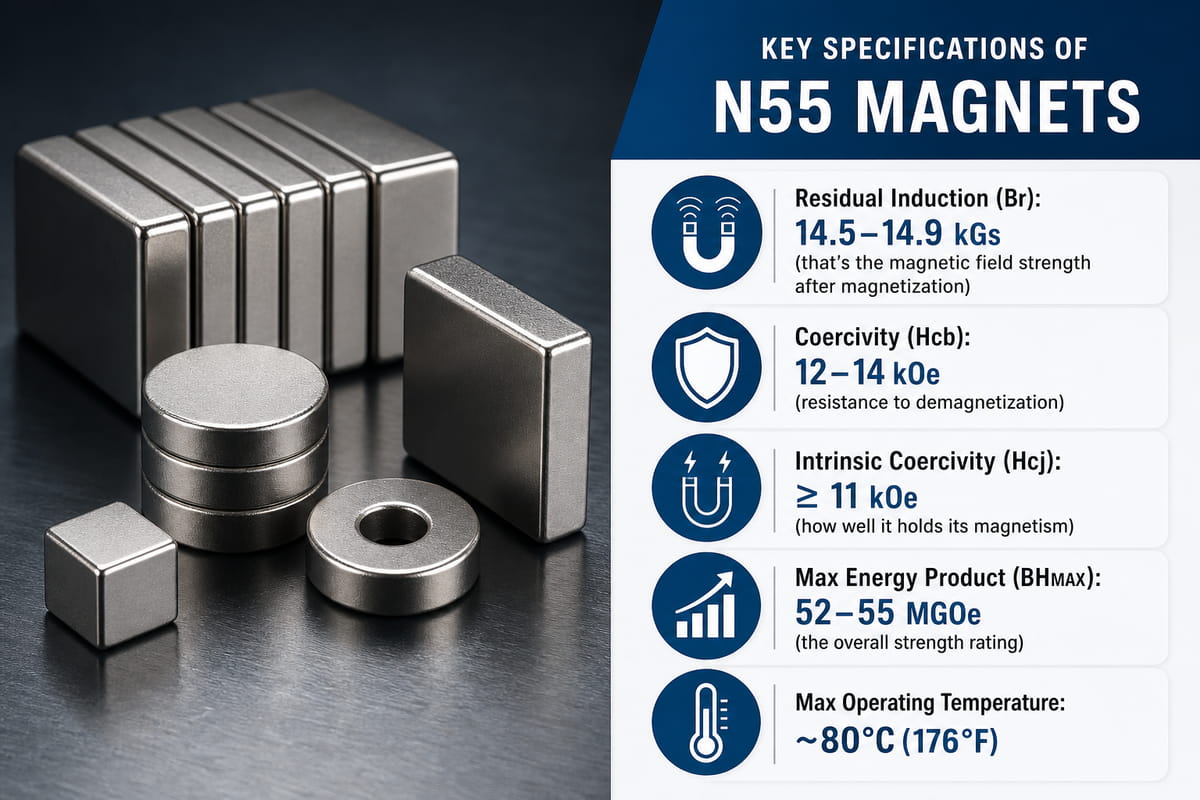 Key Specifications of N55 Magnets