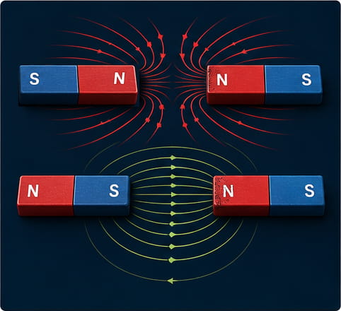 Magnetic Field Attraction and Repulsion