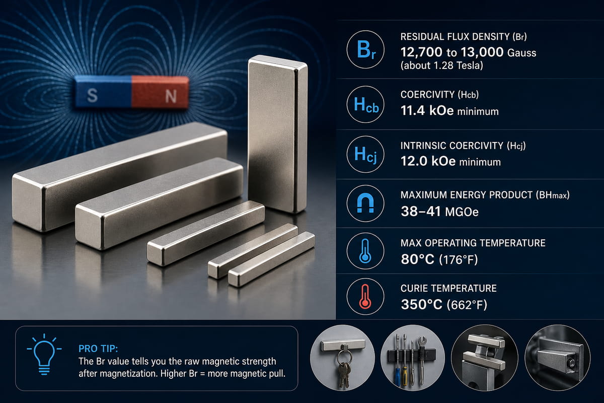 N40 Bar Magnet Product Specifications