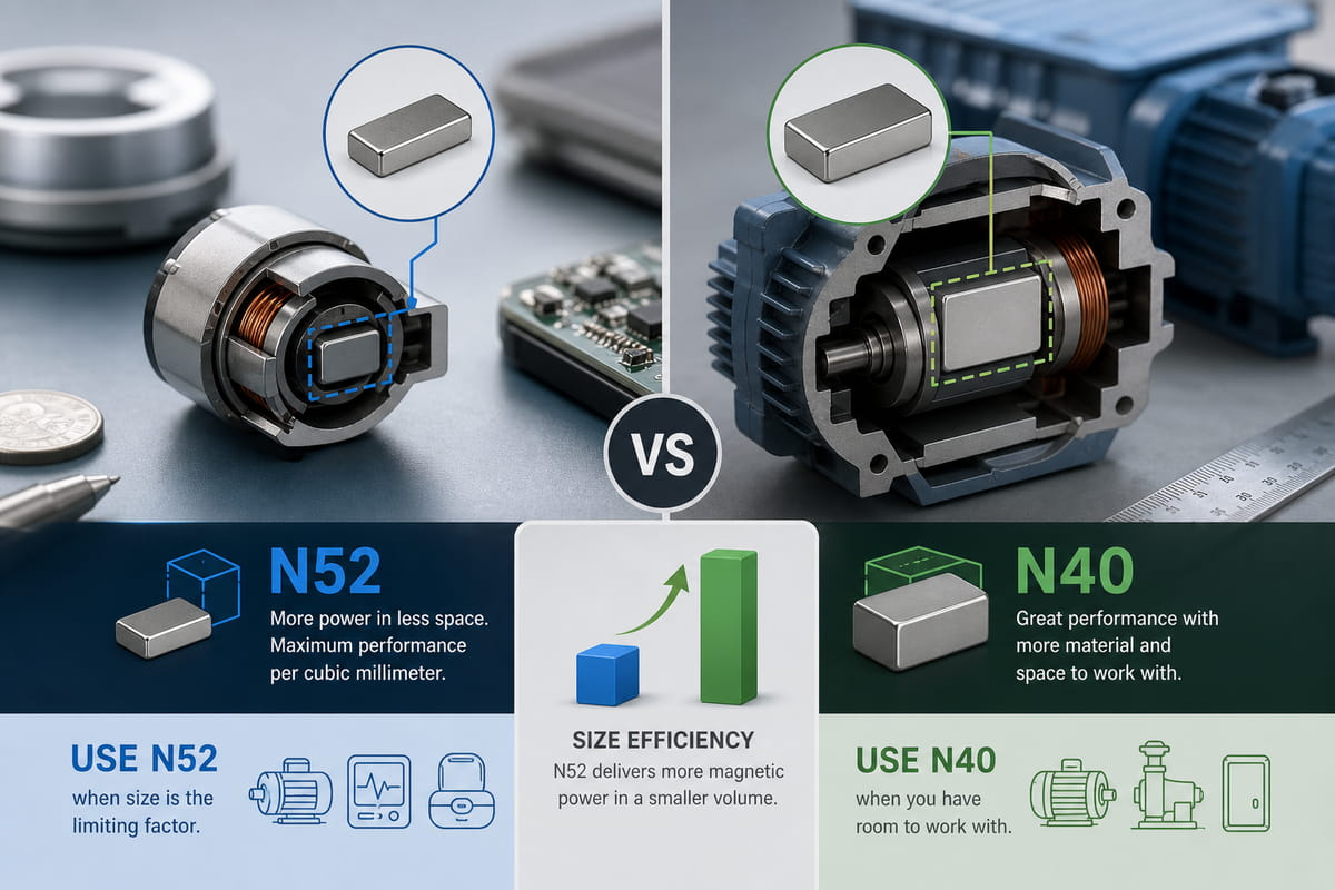 N40 vs N52 Magnets Size Efficiency