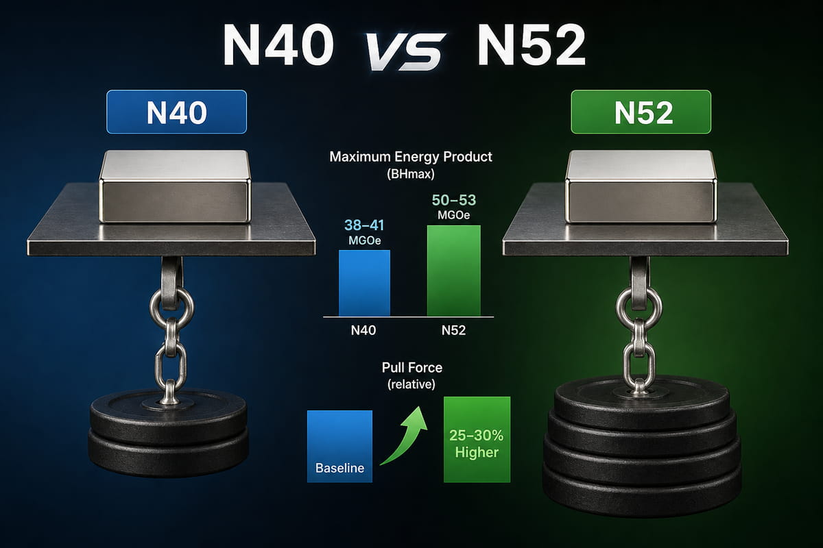 N40 vs N52 Magnets Strength