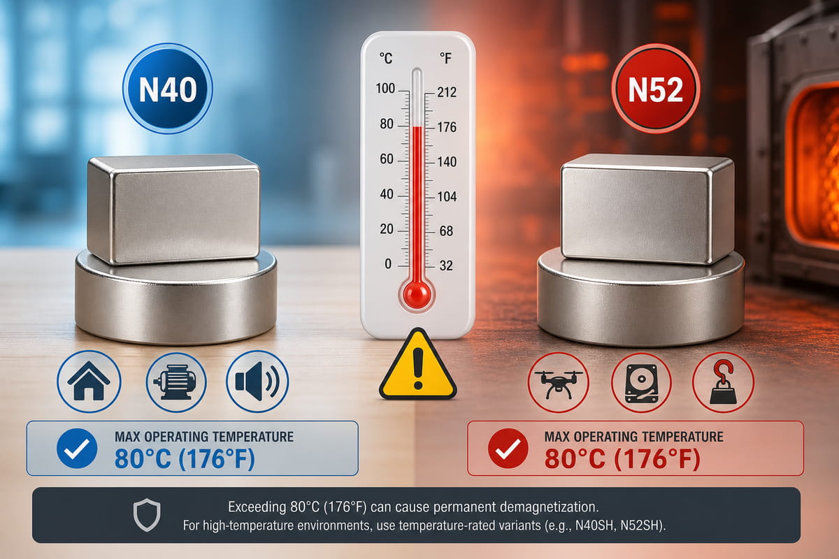 N40 vs N52 Magnets Temperature