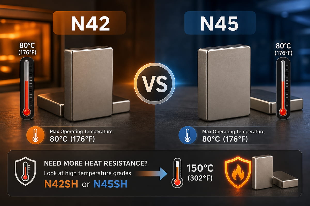 N42 vs N45 Magnet Temperature Tolerance