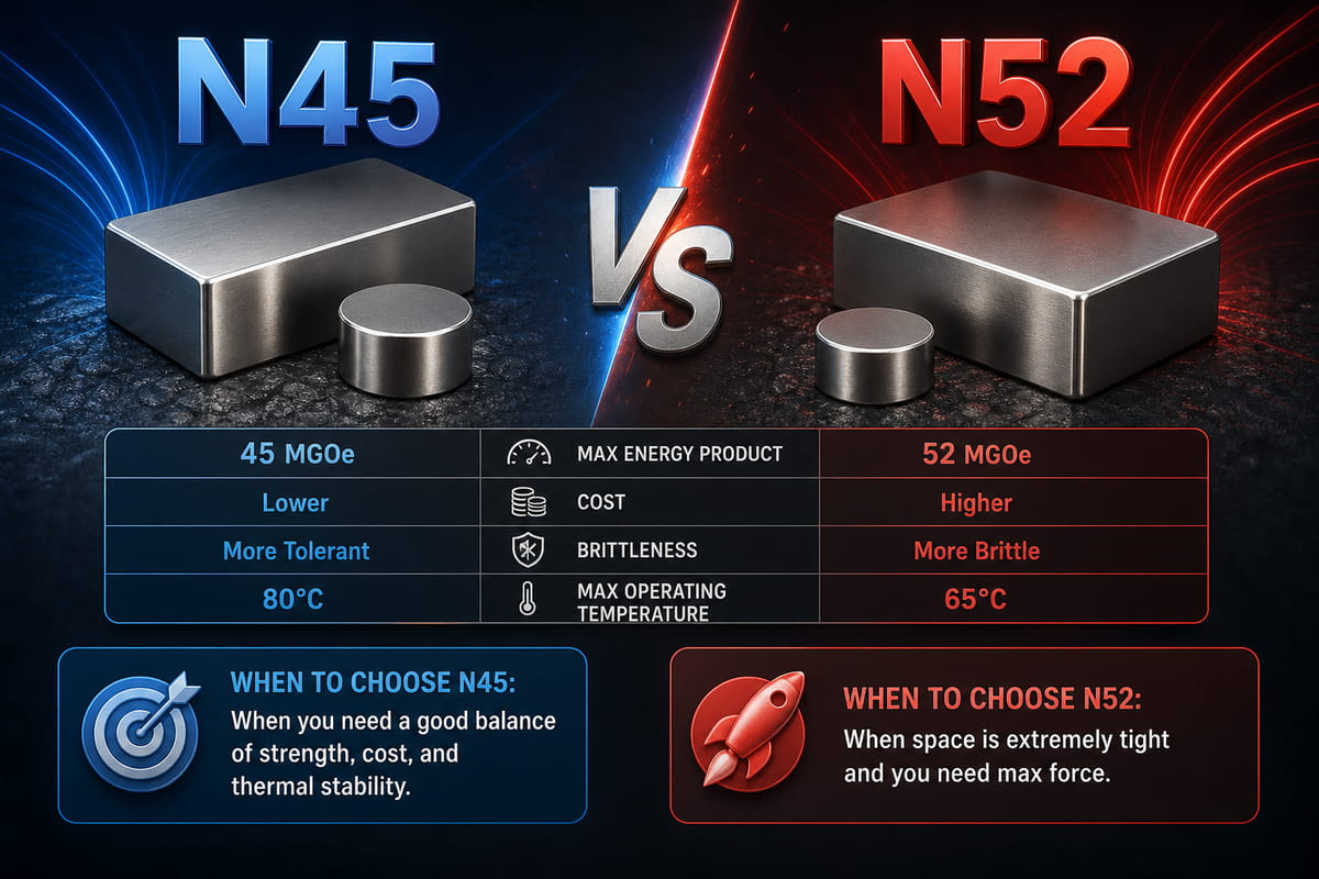 N45 vs N52 Magnet simple compare