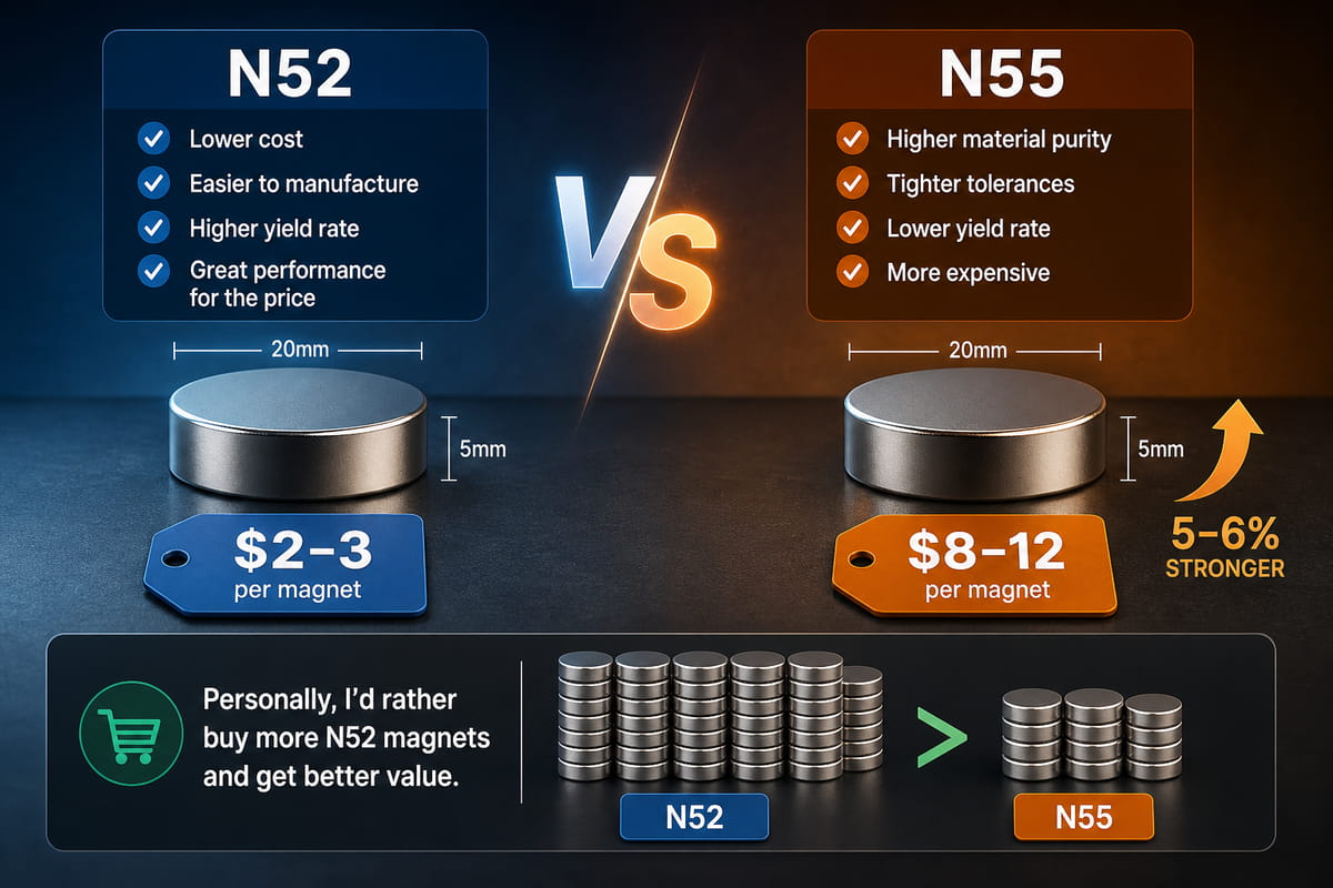 N55 vs N52 Magnet Cost