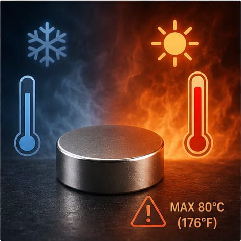 Temperature sensitivity of N52 magnet