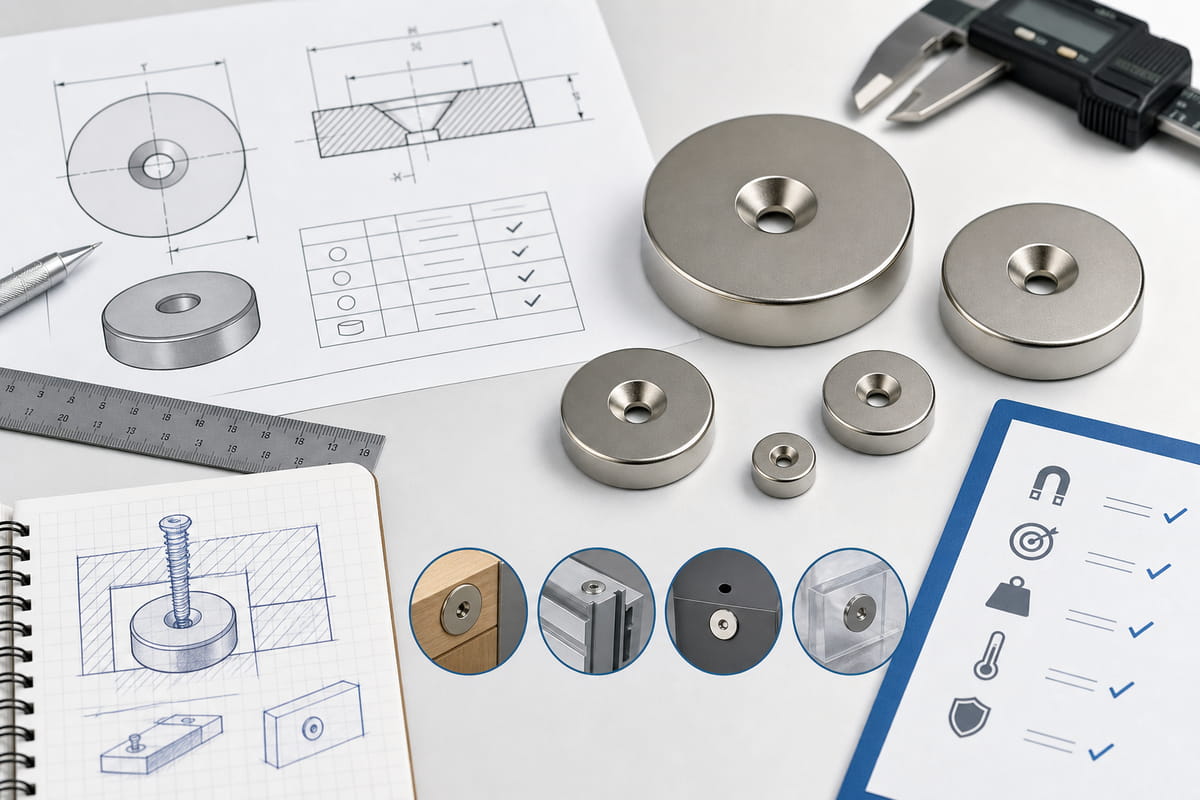 custom neodymium magnets with countersunk holes for oem projects