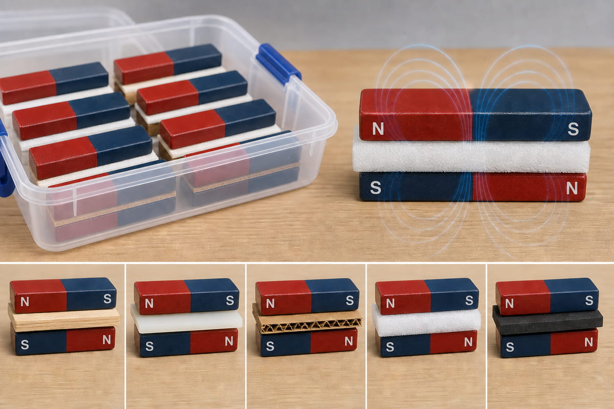 use spacers to store bar magnets